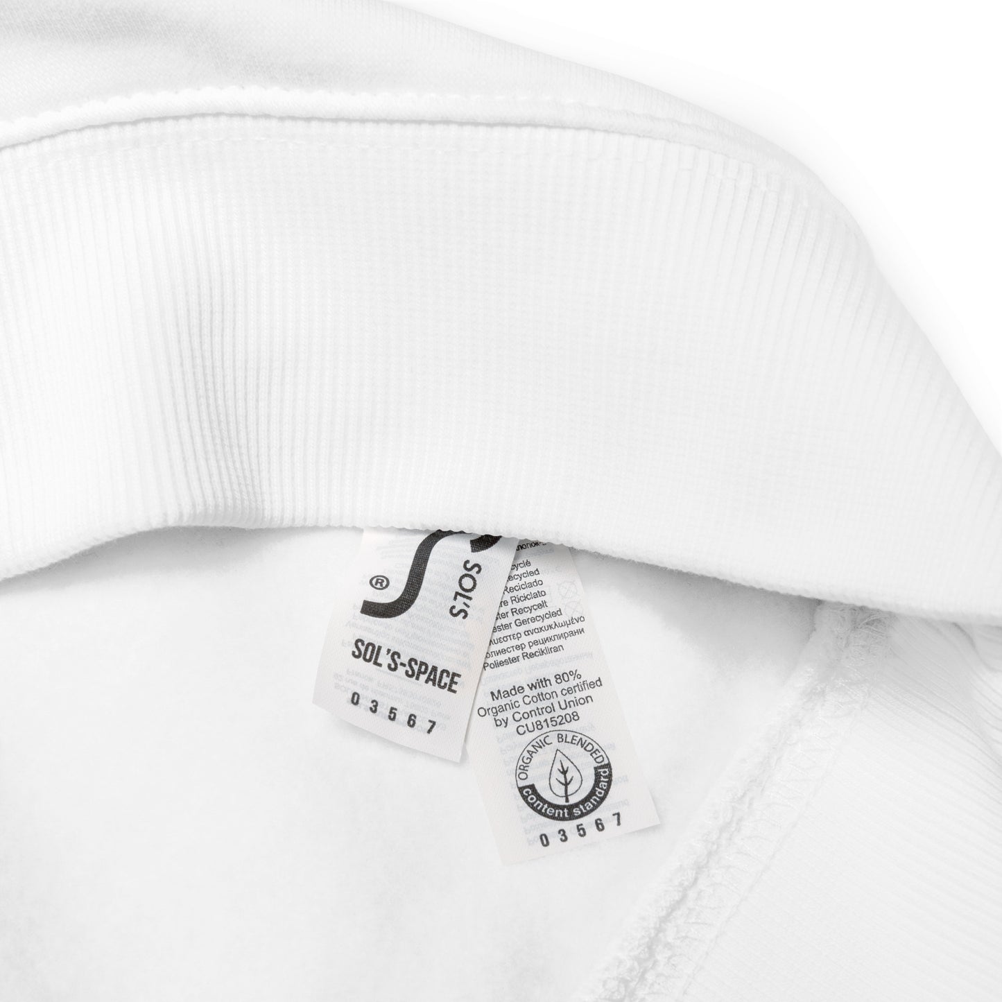 Sweat Coton Bio H/F Blanc sur Blanc (Tout fout le camp !)