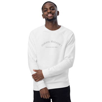 Sweat Coton Bio H/F Blanc sur Blanc (Tout fout le camp !)