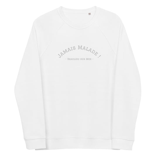 Sweat Coton Bio H/F Blanc sur Blanc (Tout fout le camp !)