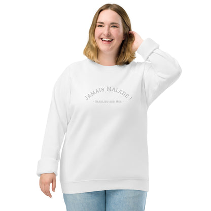 Sweat Coton Bio H/F Blanc sur Blanc (Tout fout le camp !)