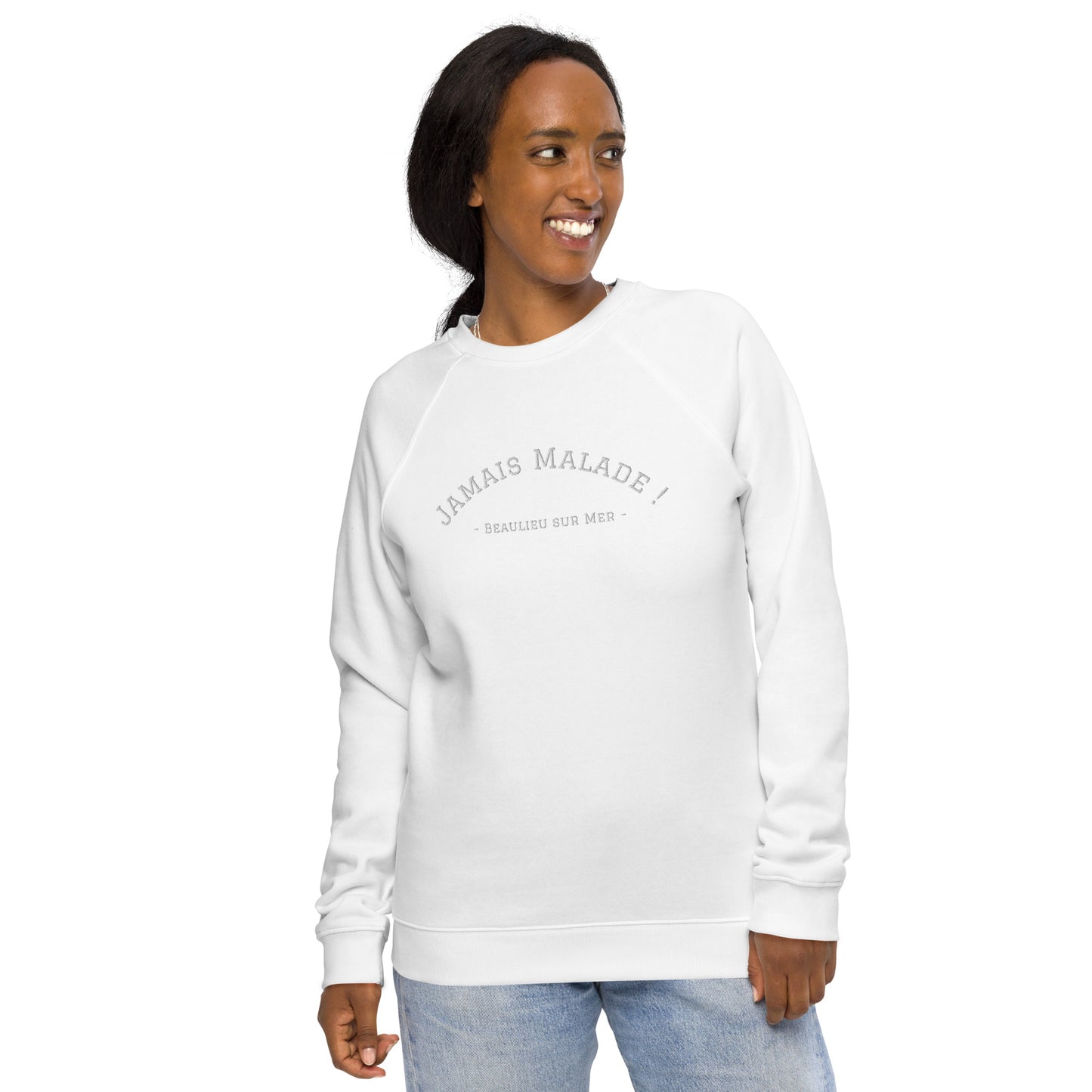 Sweat Coton Bio H/F Blanc sur Blanc (Tout fout le camp !)