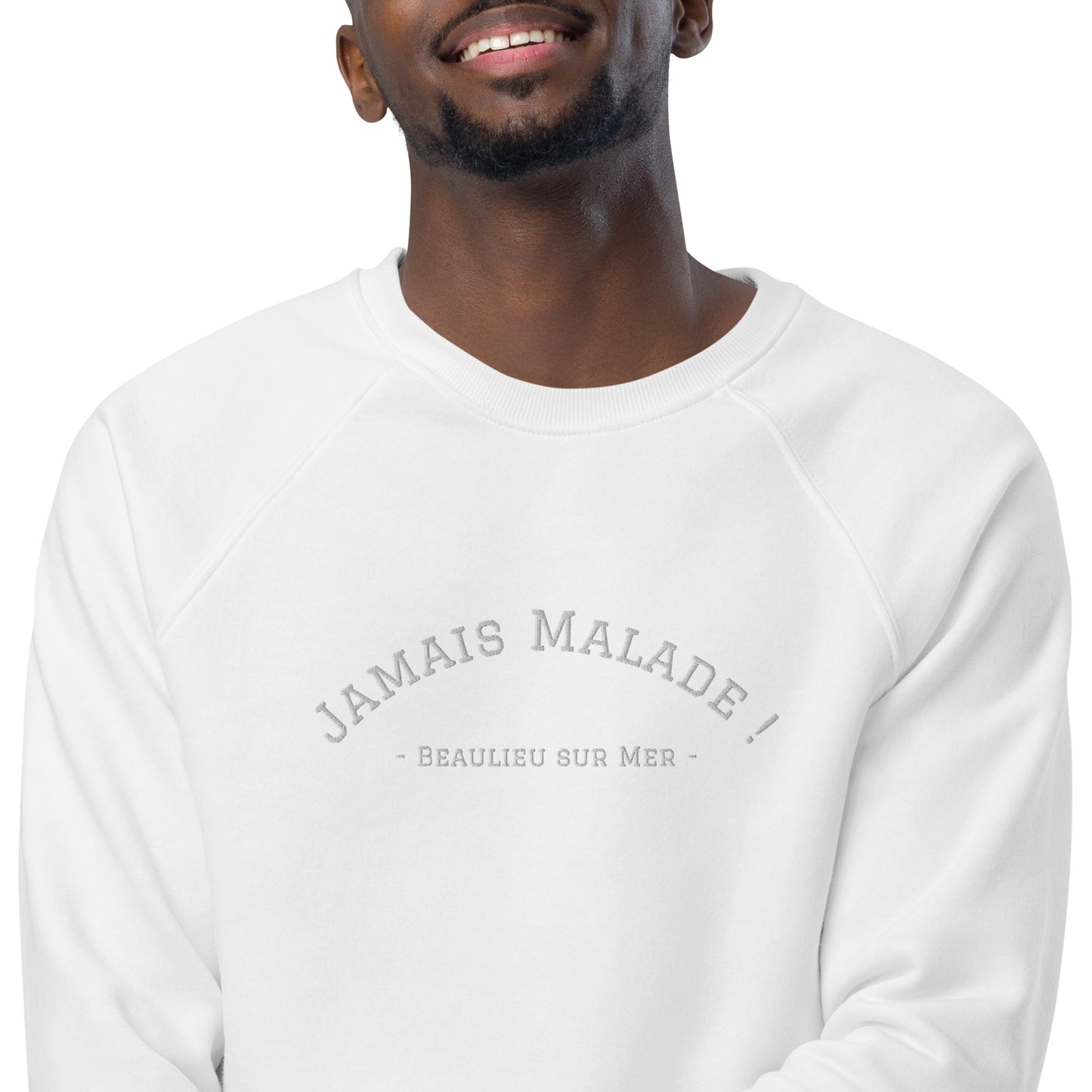 Sweat Coton Bio H/F Blanc sur Blanc (Tout fout le camp !)