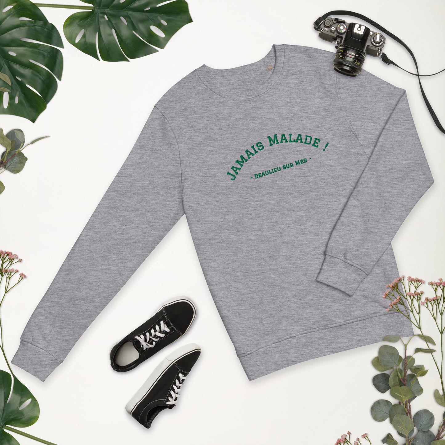 Sweat "Monika" en Coton Bio H/F Gris et Vert